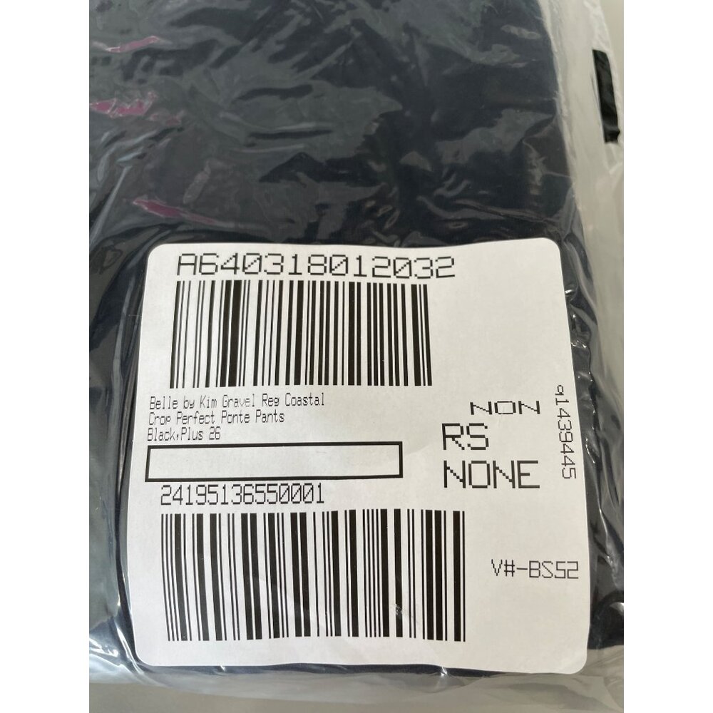 Belle by Kim Gravel Reg Coastal Crop Perfect Ponte Pants Women Plus 26 Black NEW - Picture 2 of 7